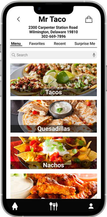 High-fidelity menu