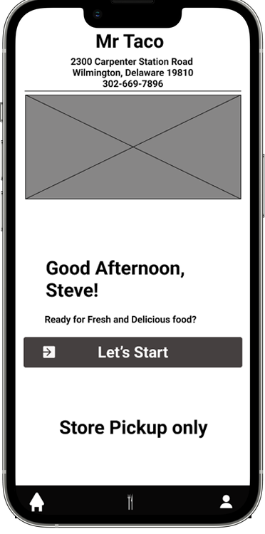 Mid-fidelity main screen
